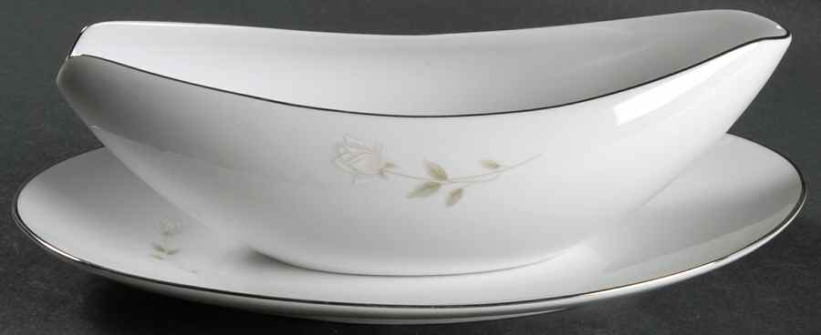 Morning Rose Gravy Boat & Underplate/Relish by Sango-1