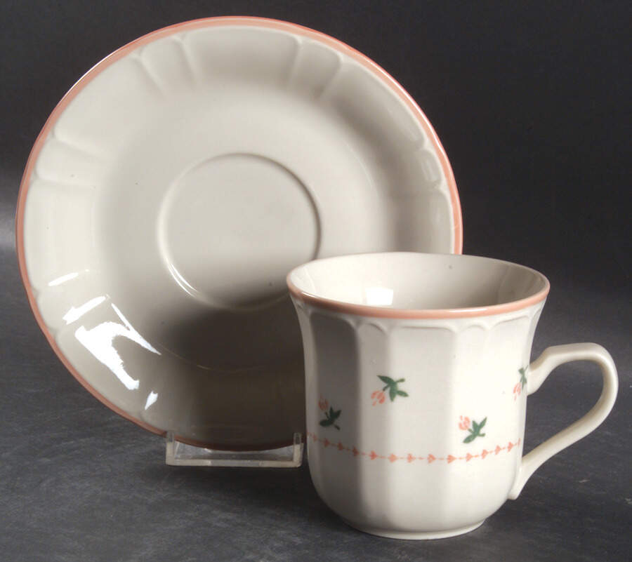 Mystique Peach Flat Cup & Saucer Set by Sango-1