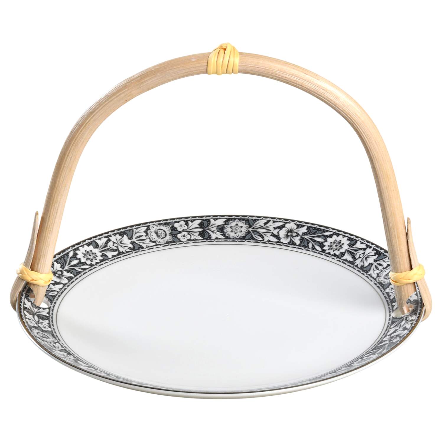 Navarro 5 3/8"-5 5/8" Bamboo Handled Serving Plate  HC by Sango-1