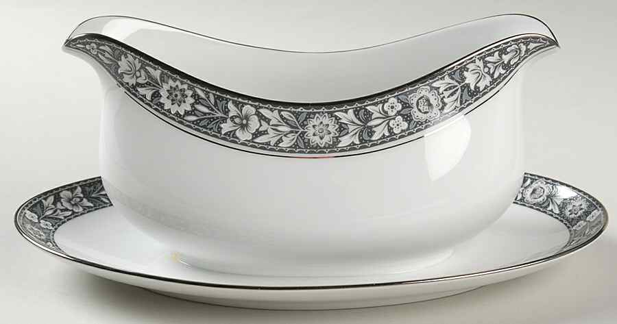 Navarro Gravy Boat with Attached Underplate by Sango-1