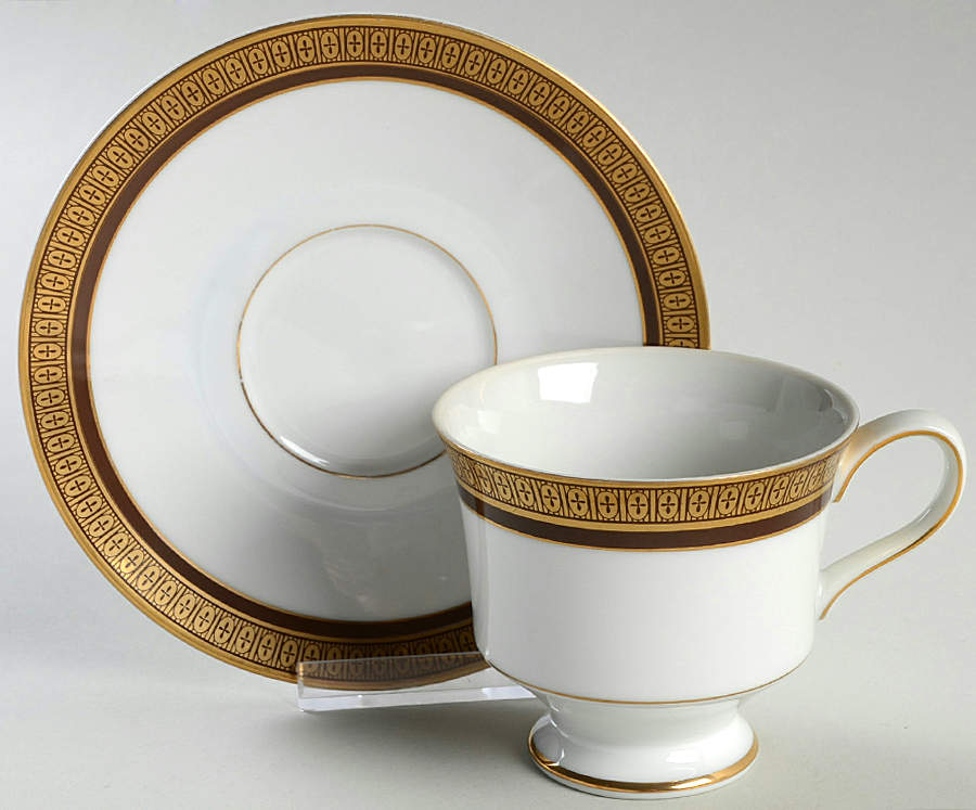 Newport Footed Cup & Saucer Set by Sango-1