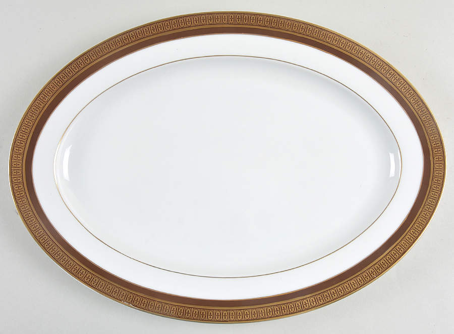 Newport 14" Oval Serving Platter by Sango-1