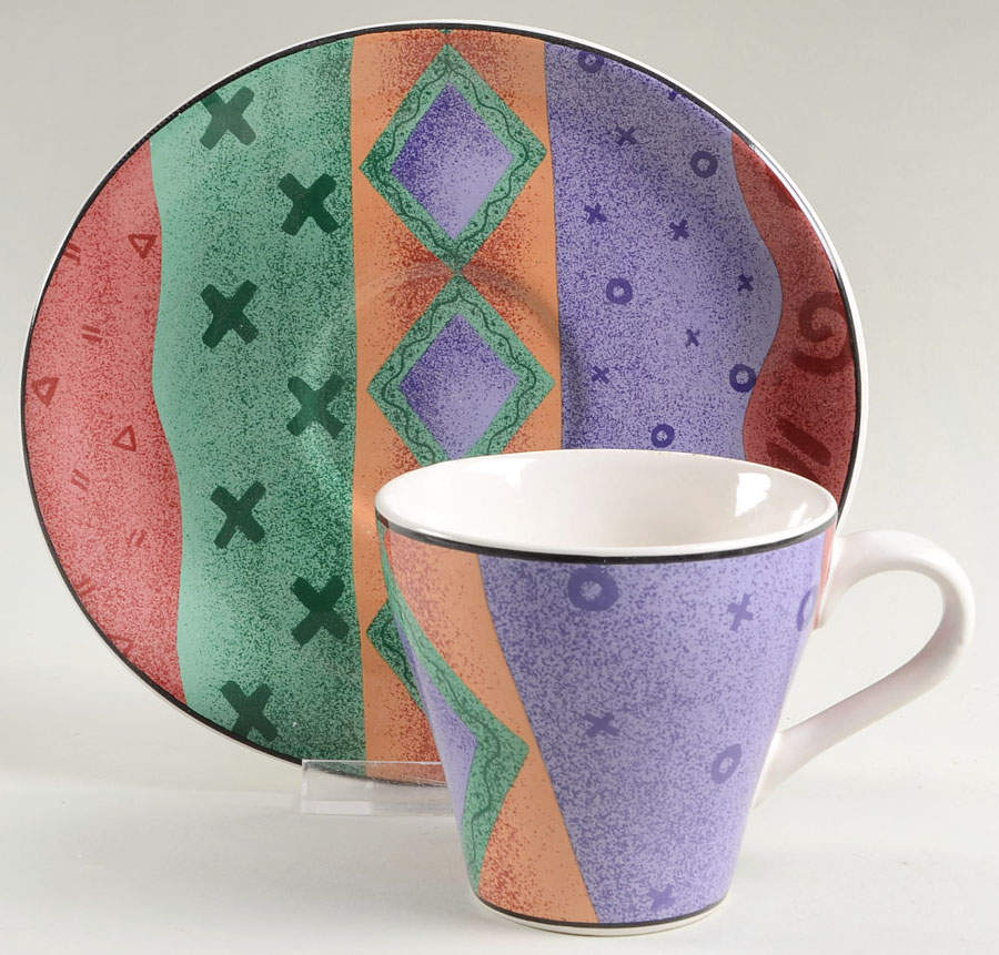 Nexus Flat Cup & Saucer Set by Sango-1
