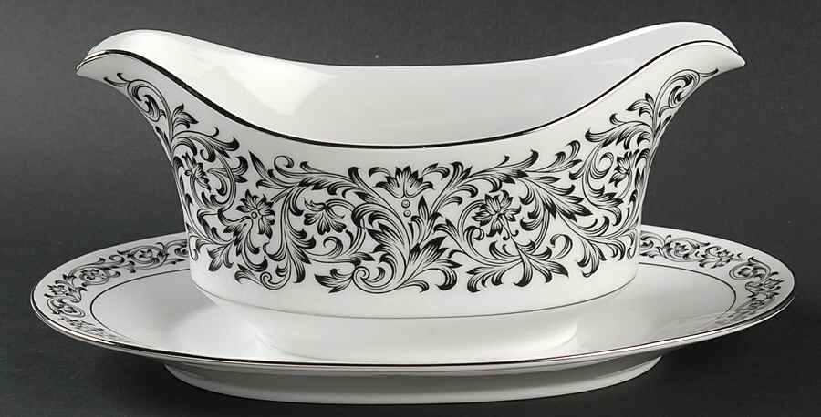 Niagara Gravy Boat with Attached Underplate by Sango-1