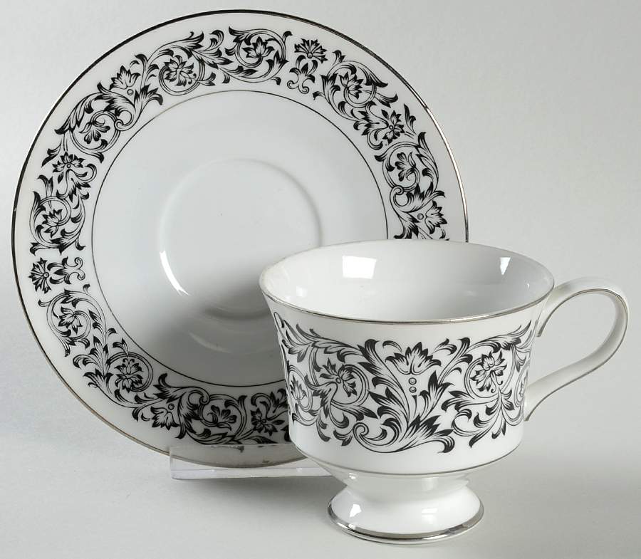 Niagara Footed Cup & Saucer Set by Sango-1