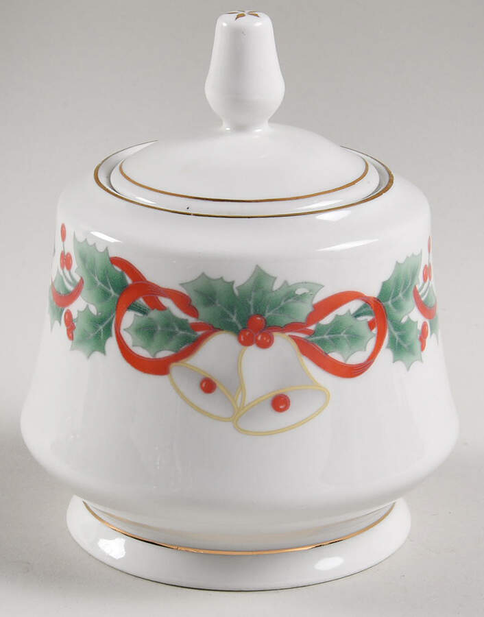 Noel Sugar Bowl & Lid by Sango-1