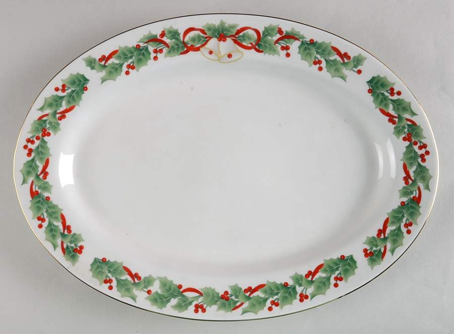 Noel 14" Oval Serving Platter by Sango-1