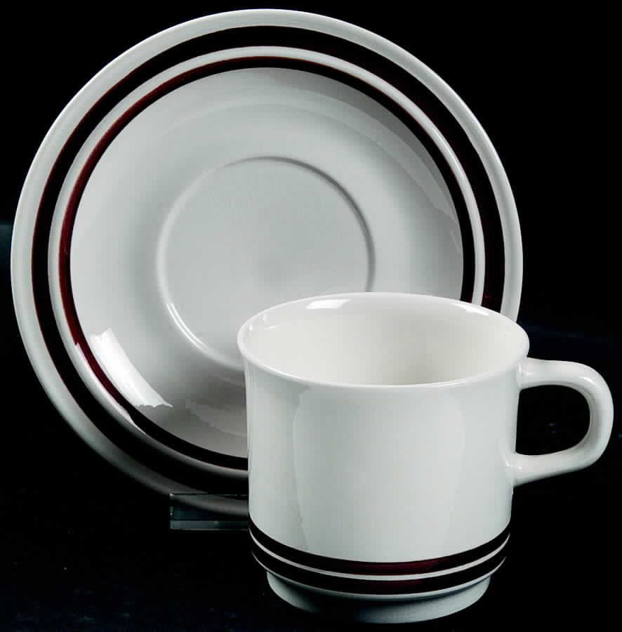 Nouveau Brown Flat Cup & Saucer Set by Sango-1