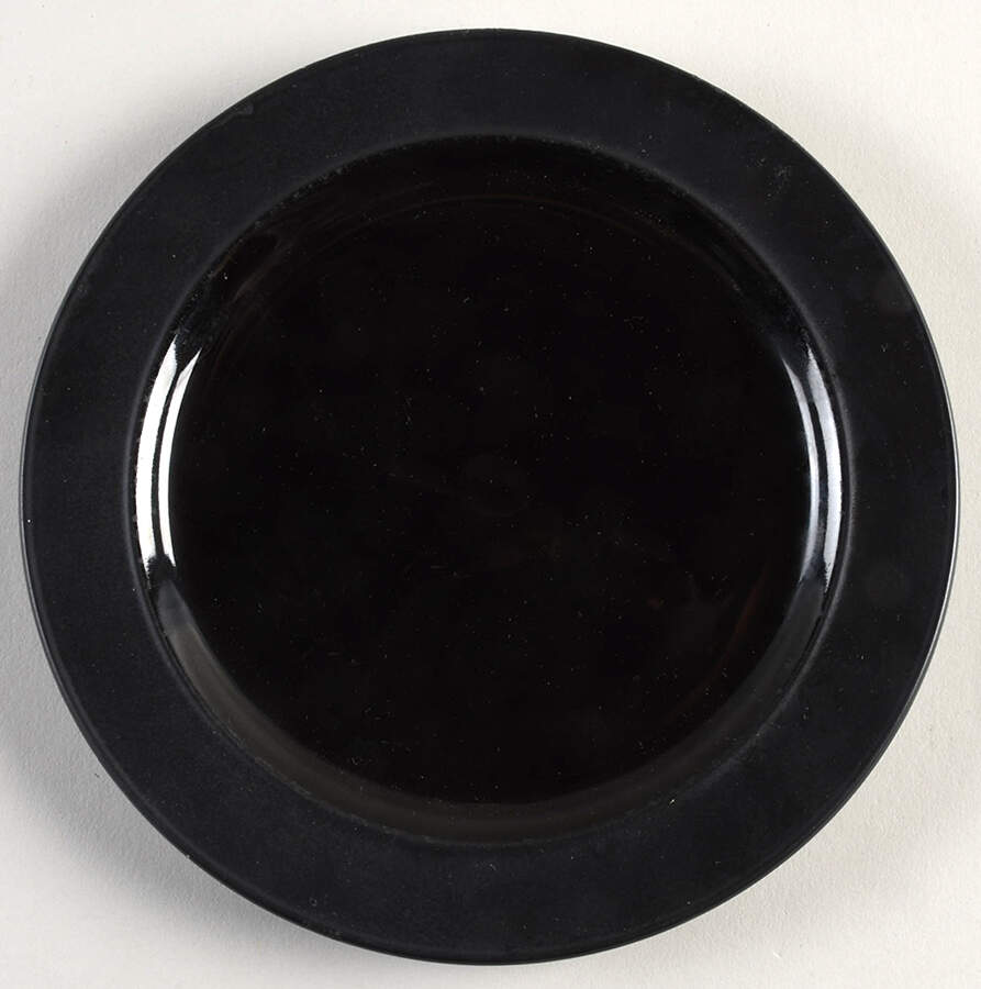 Nova Black (Older, All Black, Matte and Glossy) Bread & Butter Plate by Sango-1