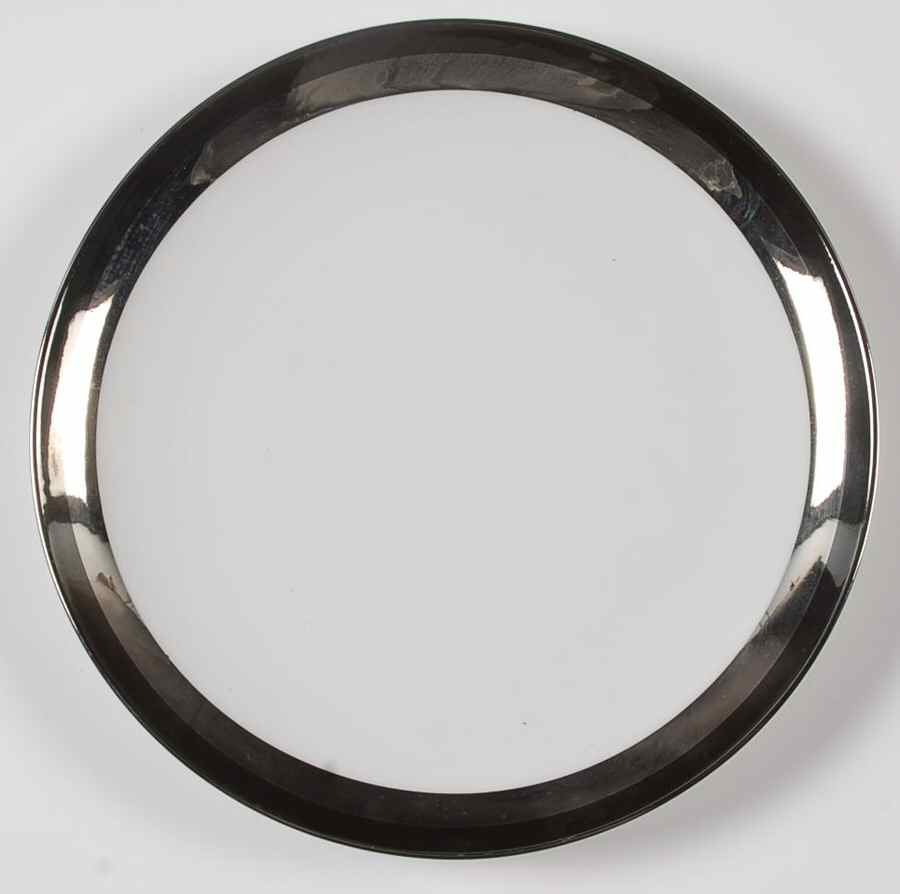 Ondine (Black & Platinum Bands) Salad Plate by Sango-1