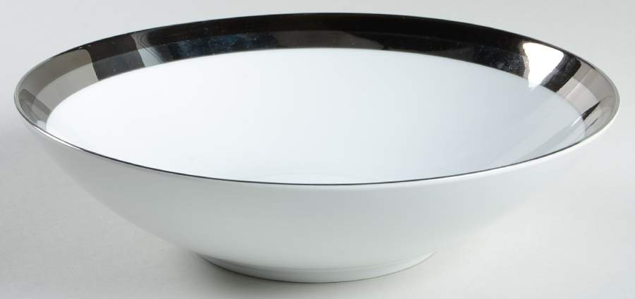Ondine (Black & Platinum Bands) 9" Round Vegetable Bowl by Sango-1