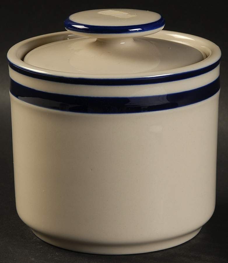 Orbit Blue Sugar Bowl & Lid by Sango-1