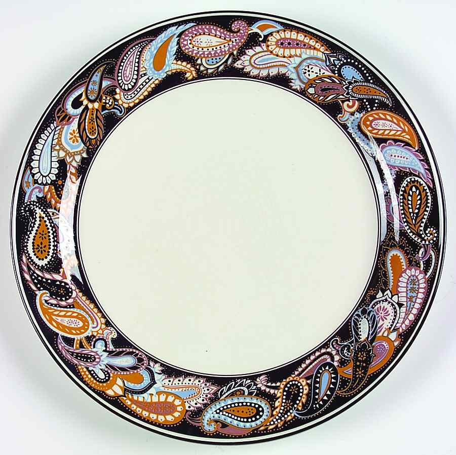 Overture Black 12" Chop Plate (Round Platter) by Sango-1