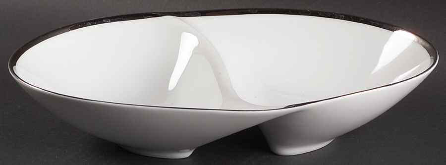 Pallas 11" Oval Divided Vegetable Bowl by Sango-1