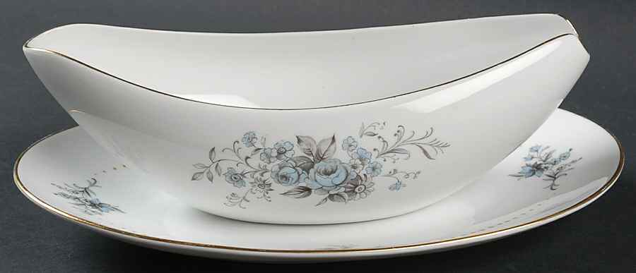 Pastel Rose Gravy Boat & Underplate/Relish by Sango-1