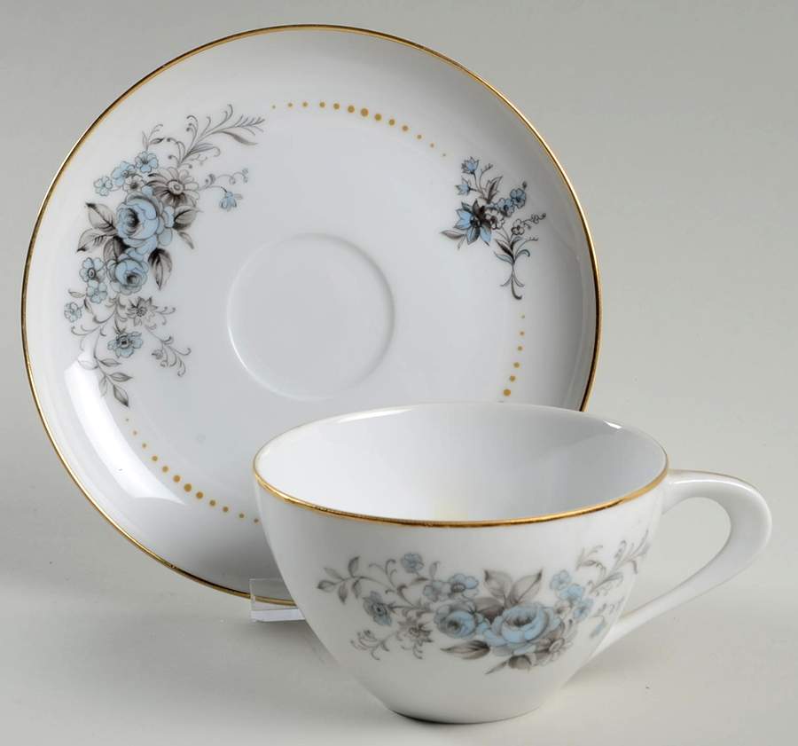 Pastel Rose Flat Cup & Saucer Set by Sango-1