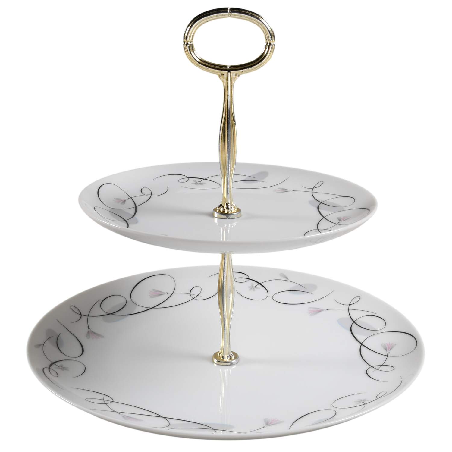 Patrician 6 5/8"-10"  2 Tiered Serving Tray (Dp, Sp) HC by Sango-1