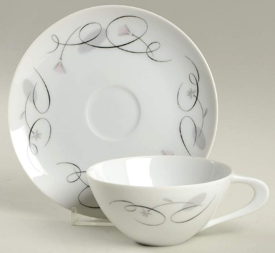 Patrician Flat Cup & Saucer Set by Sango-1