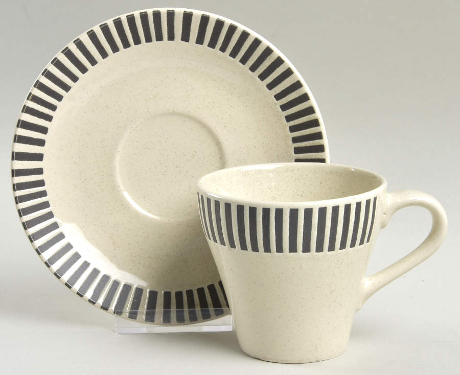 Patio Sand Flat Cup & Saucer Set by Sango-1