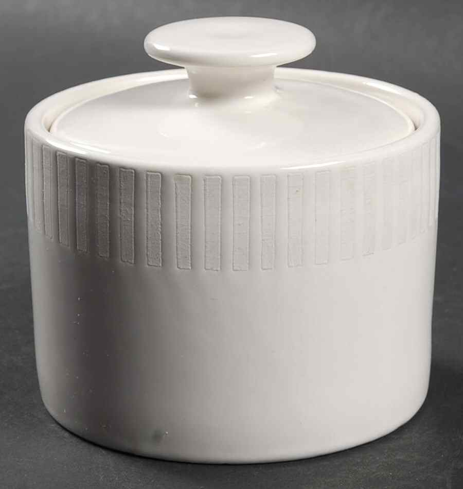 Patio White Sugar Bowl & Lid by Sango-1