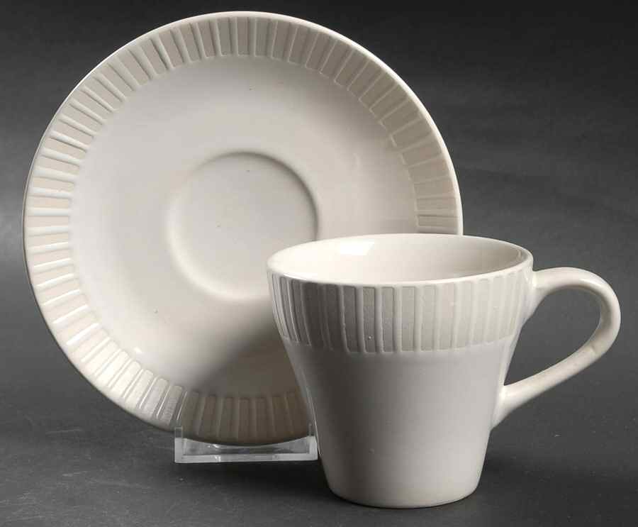 Patio White Flat Cup & Saucer Set by Sango-1