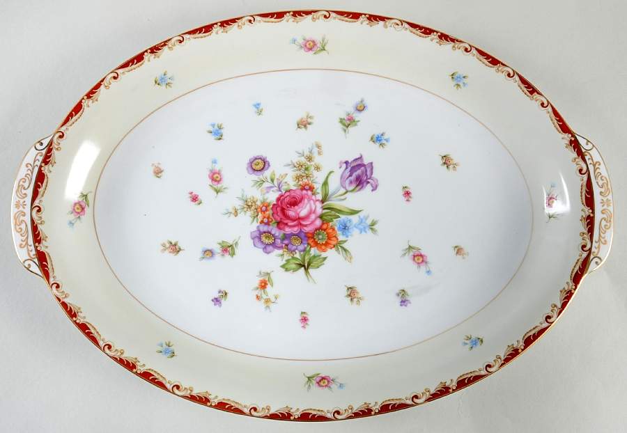Paulette 16" Oval Serving Platter by Sango-1