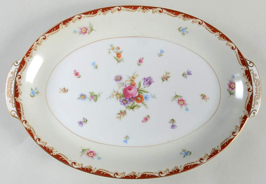 Paulette 12" Oval Serving Platter by Sango-1