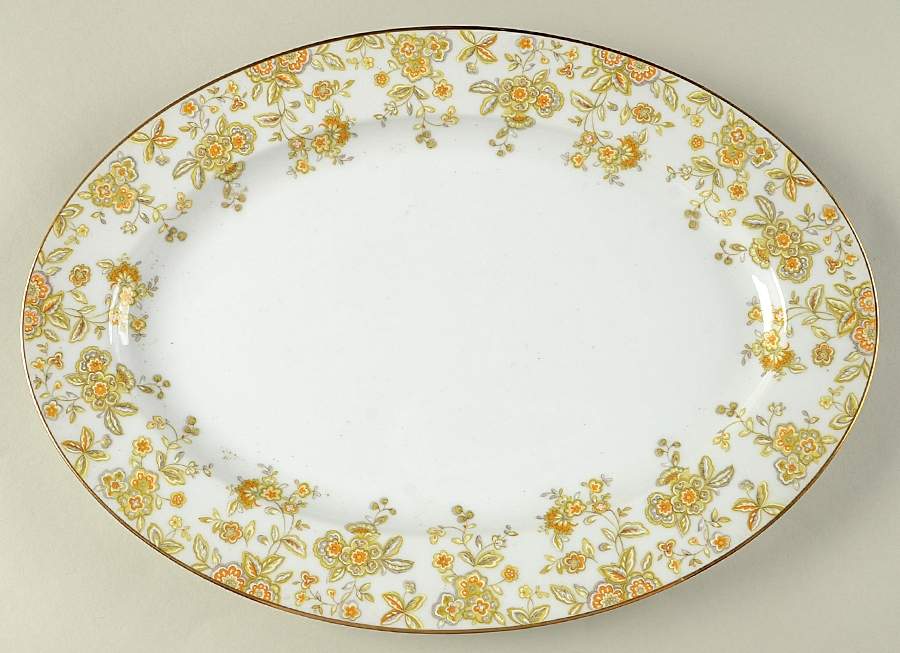 Persian Wood 14" Oval Serving Platter by Sango-1