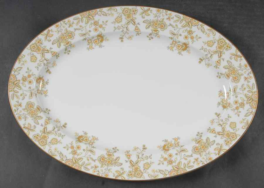Persian Wood 16" Oval Serving Platter by Sango-1