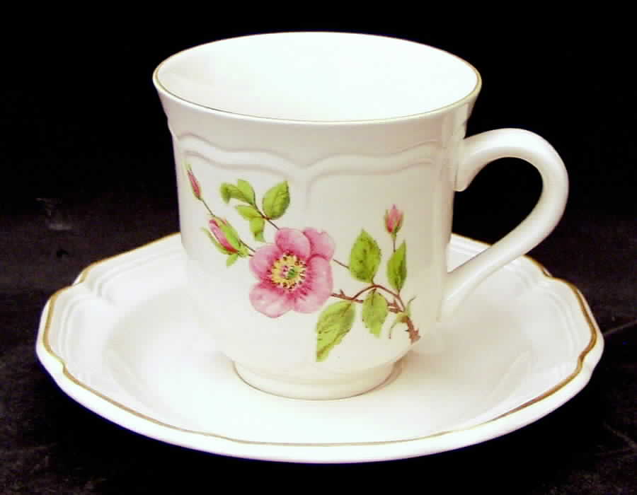 Pink Blossom Flat Cup & Saucer Set by Sango-1