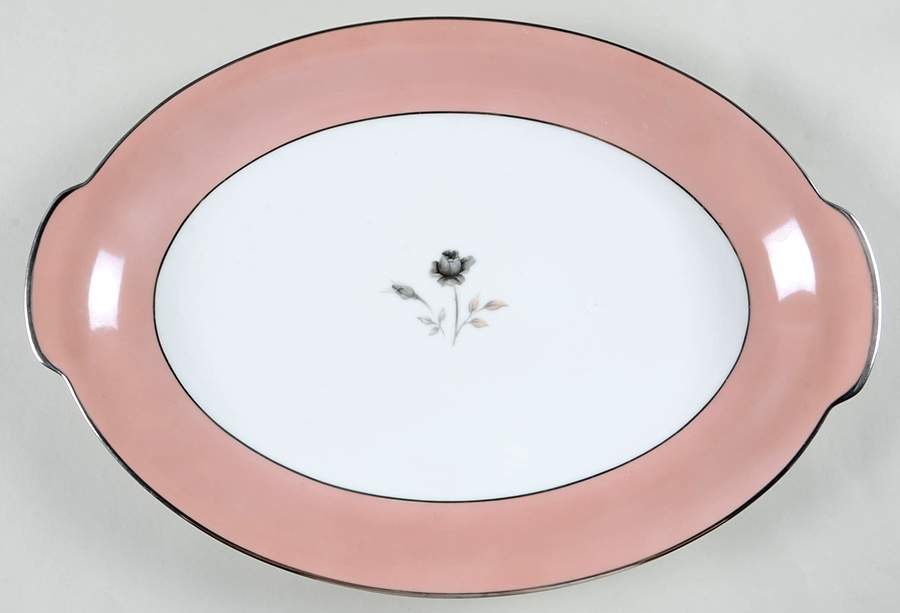 Pink Melody 16" Oval Serving Platter by Sango-1