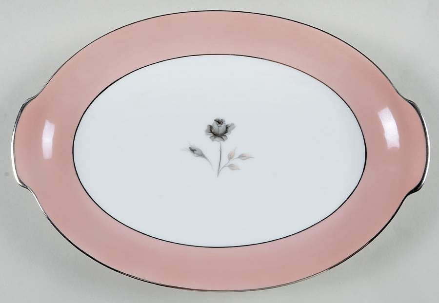 Pink Melody 12" Oval Serving Platter by Sango-1
