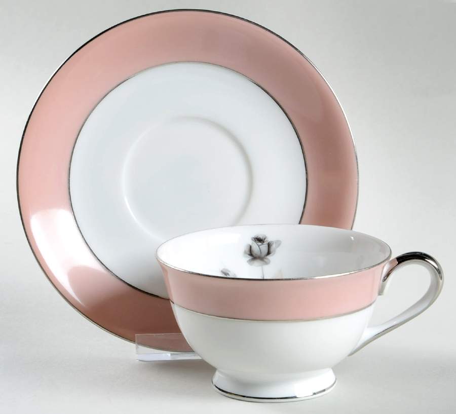 Pink Melody Footed Cup & Saucer Set by Sango-1