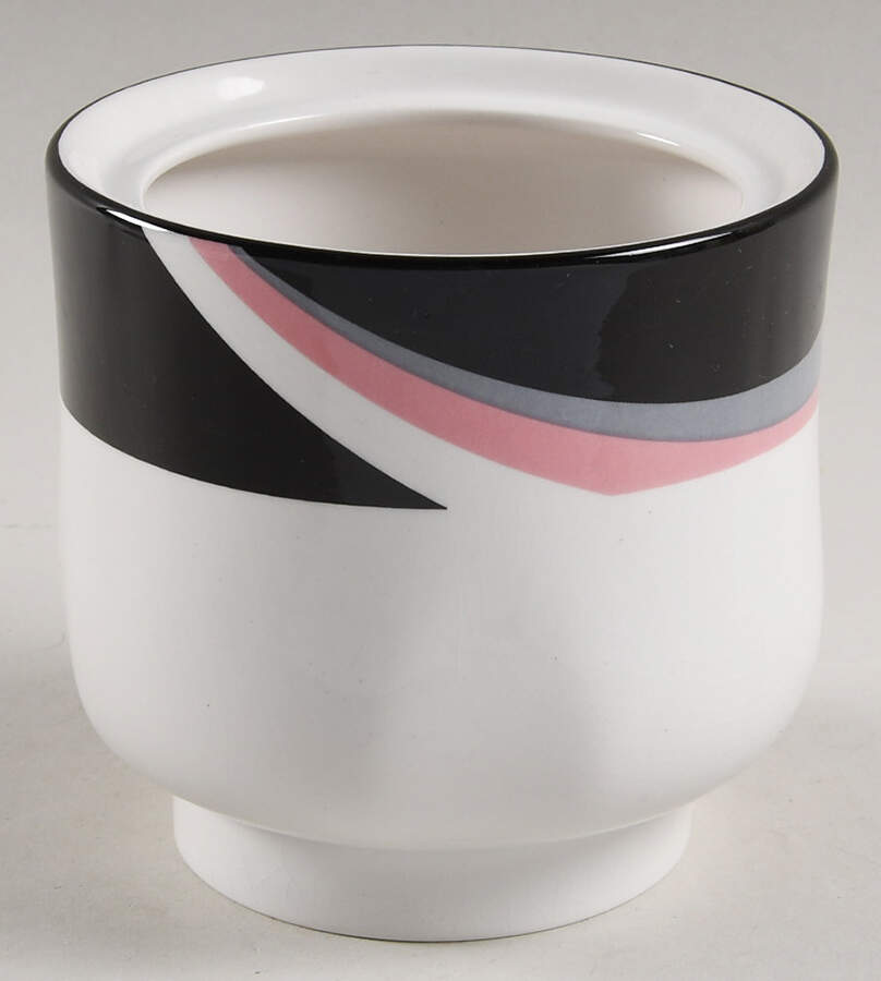 Pinwheel Black Sugar Bowl No Lid by Sango-1
