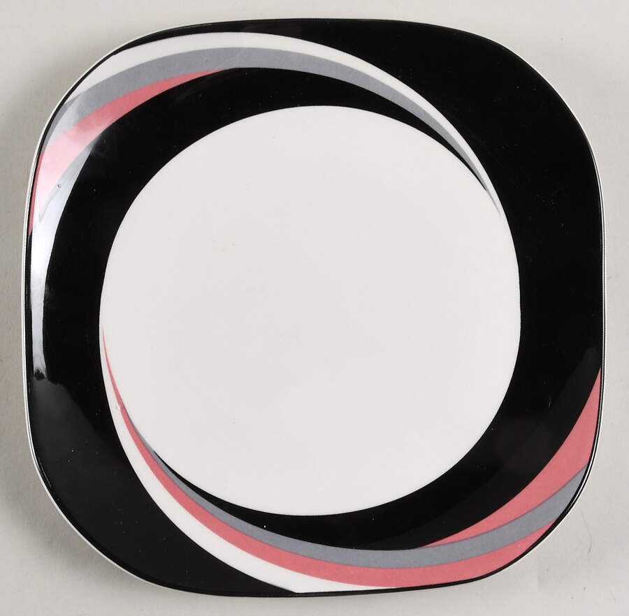 Pinwheel Black Salad Plate by Sango-1