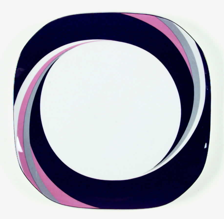 Pinwheel Black Dinner Plate by Sango-1
