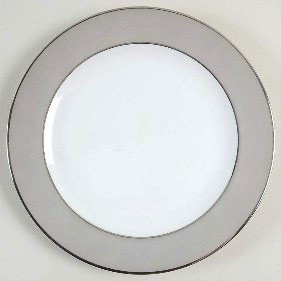 Platina (White with Gray Color Band) Salad Plate by Sango-1
