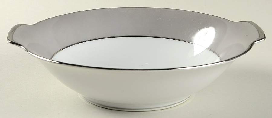 Platina (White with Gray Color Band) 9" Round Vegetable Bowl by Sango-1
