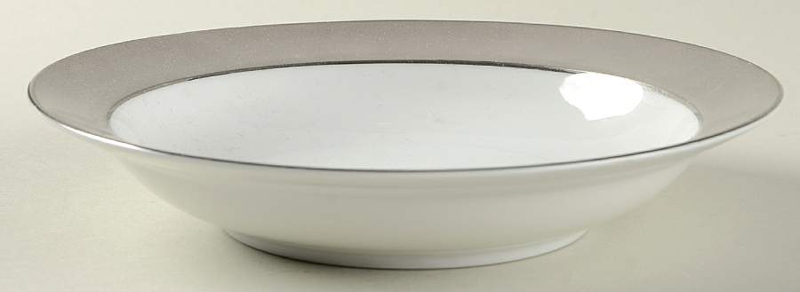 Platina (White with Gray Color Band) Rim Soup Bowl by Sango-1
