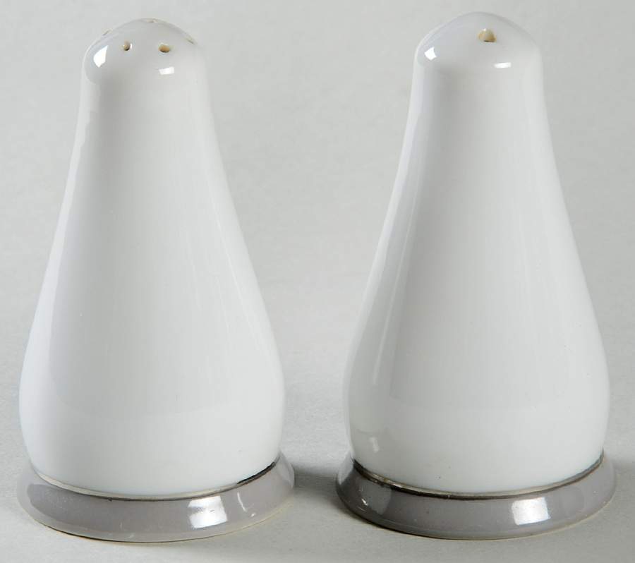 Platina (White with Gray Color Band) Salt & Pepper Set by Sango-1