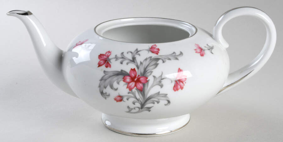 Primrose (No #, Coupe, Platinum Trim) Teapot No Lid by Sango-1