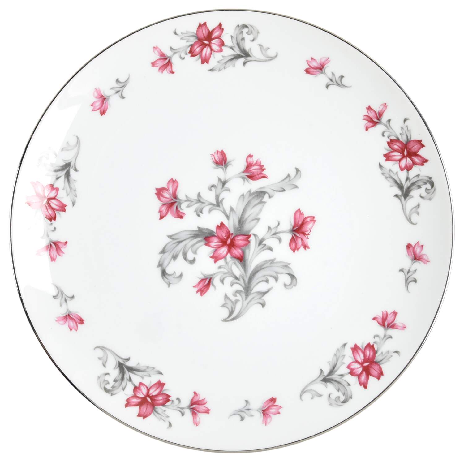 Primrose (No #, Coupe, Platinum Trim) Dinner Plate by Sango-1