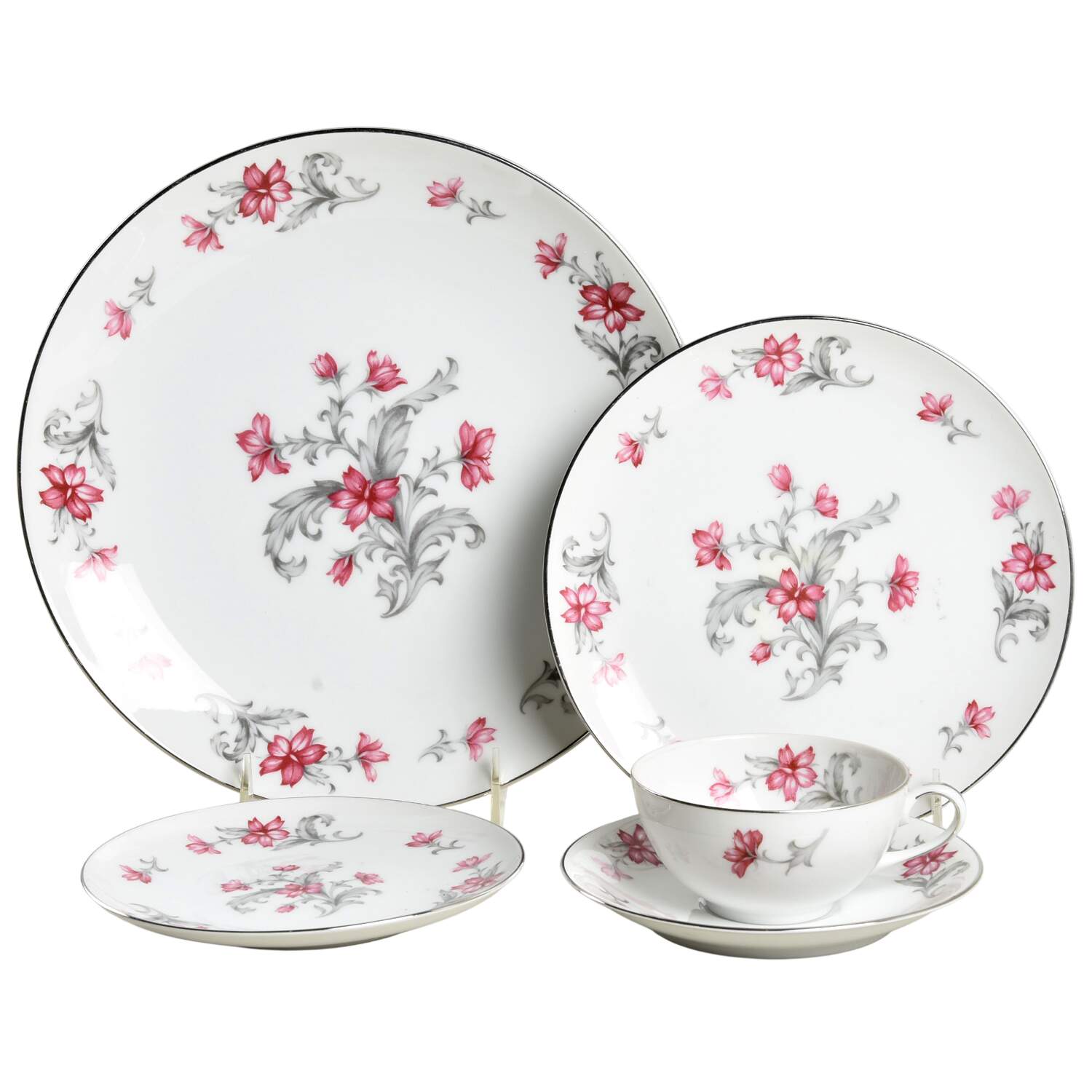 Primrose (No #, Coupe, Platinum Trim) 5 Piece Place Setting by Sango-1