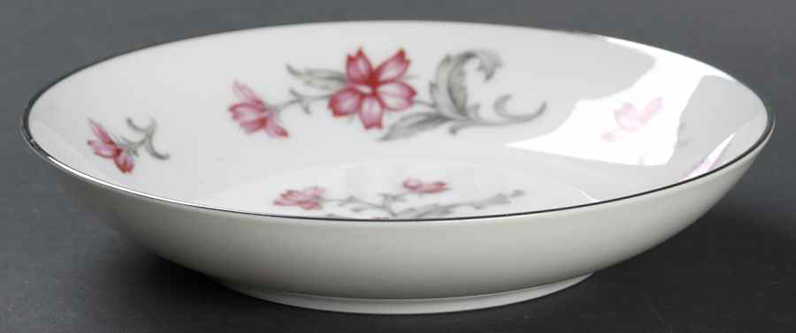 Primrose (No #, Coupe, Platinum Trim) Fruit/Dessert (Sauce) Bowl by Sango-1