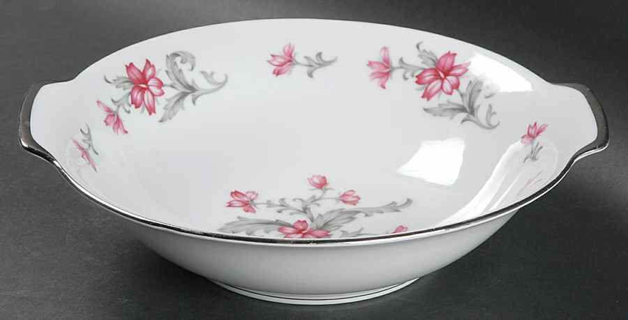 Primrose (No #, Coupe, Platinum Trim) 9" Round Vegetable Bowl by Sango-1