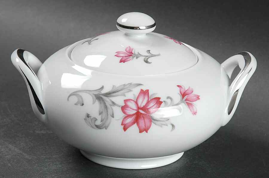 Primrose (No #, Coupe, Platinum Trim) Sugar Bowl & Lid by Sango-1