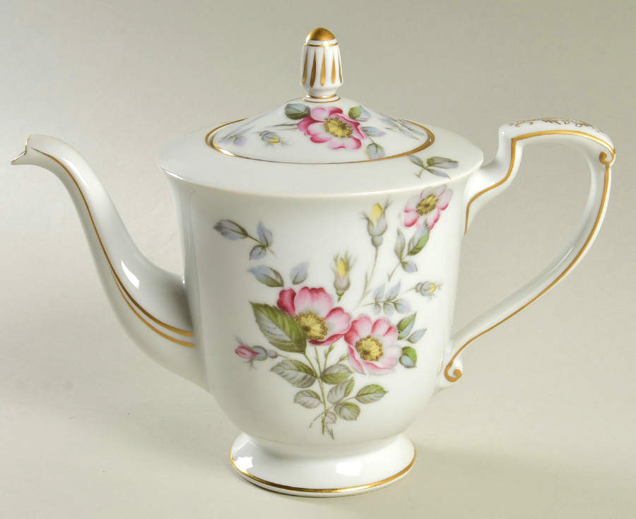 Primrose (Coupe, Gold Trim) Teapot & Lid by Sango-1