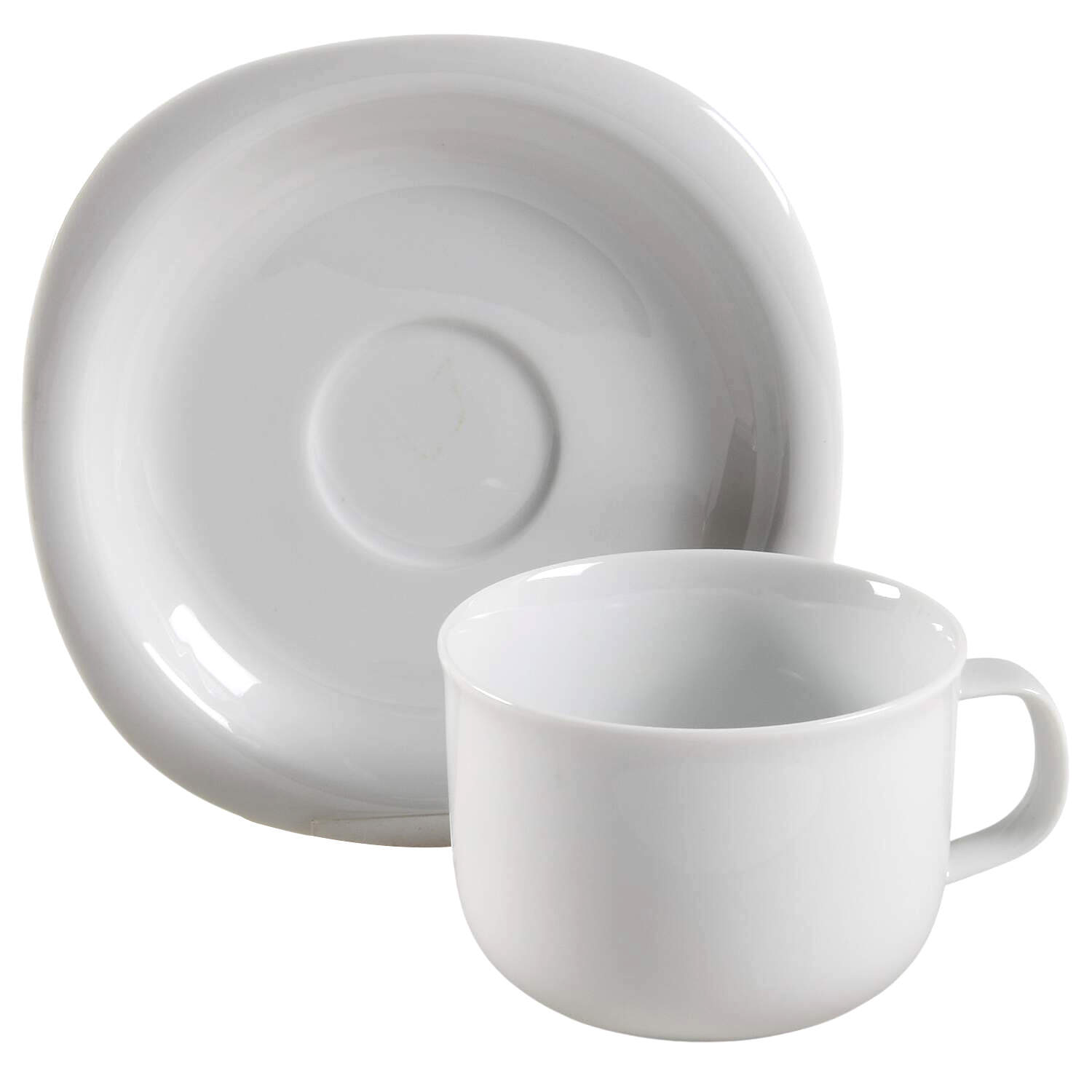 Pristine White Flat Cup & Saucer Set by Sango-1