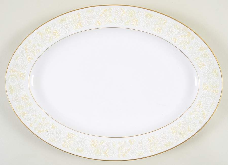 Rainsong 14" Oval Serving Platter by Sango-1