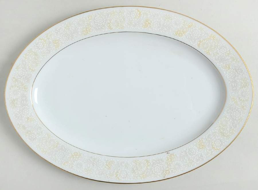 Rainsong 12" Oval Serving Platter by Sango-1
